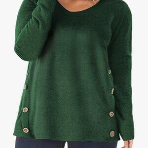 Dark green tunic with button decoration